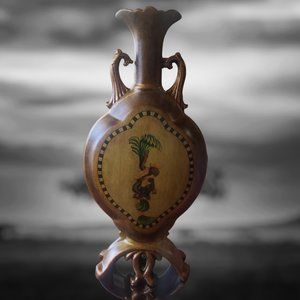 Aztek Monkey Vase / Wine Flask  - Large Ceramic - Bronzed
